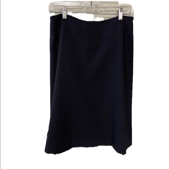 TAHARI Skirt Narrow Pinstripe A-line Slightly Flared Sz 8 Corpcore Work Office - Picture 2 of 11